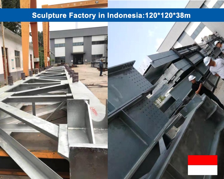 Usine de sculpture en Indonésie: 120 * 120 * 38m